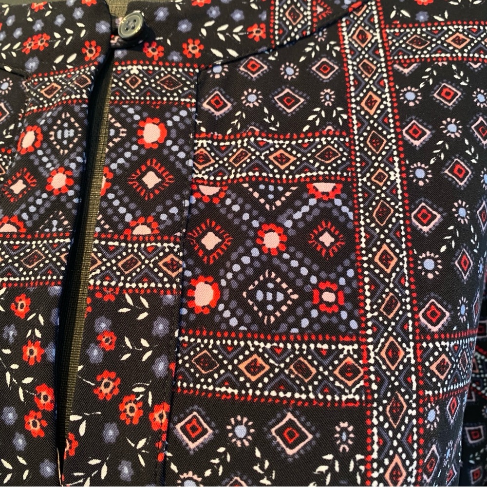 Loft Bohemian Black and Red Patterned dress with Tassels        size S - Picture 4 of 10